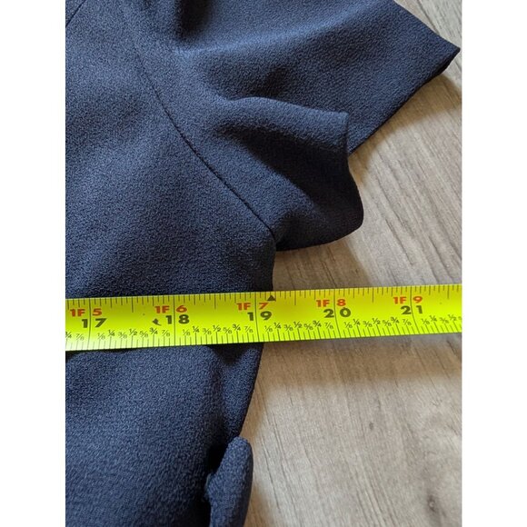 Vtg Maggy London Womens Blue Black Button Detail Midi Dress Size 12 - Picture 5 of 6